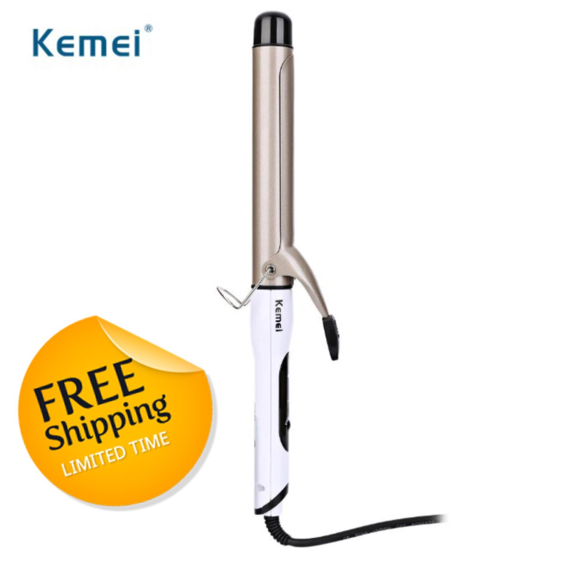 Kemei KM-1001A Ceramic Coating Negative Ions Hair Curler Rapid Heating Curling Iron 4 Levels Adjustable Hair Curler